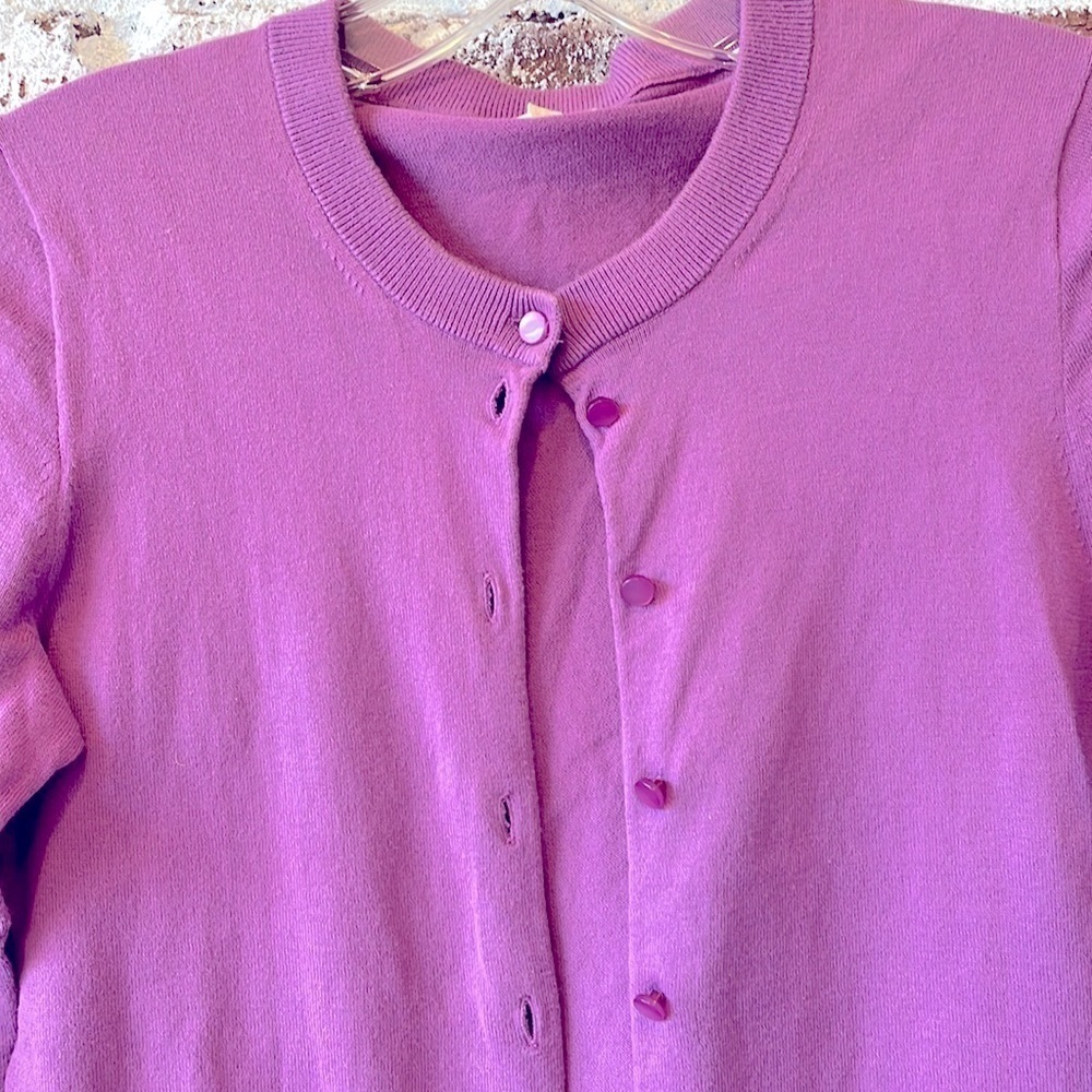 J. Crew berry Cotton Cardigan - Picture 2 of 3